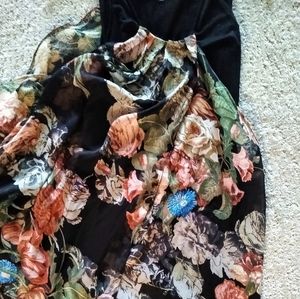 Papillon floral pleated layered tank dress